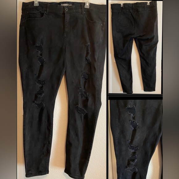 torrid Denim - Torrid Bombshell Black Distressed Women Jeans